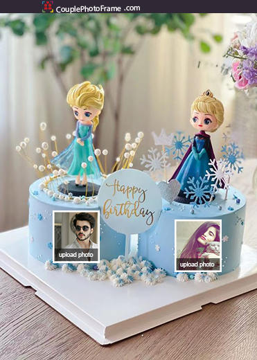 happy-birthday-frozen-cake-with-couple-photo-frame