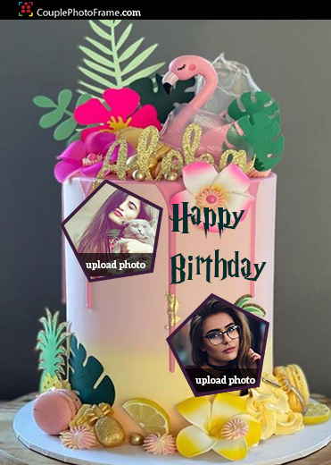 create birthday photo collage online free cake
