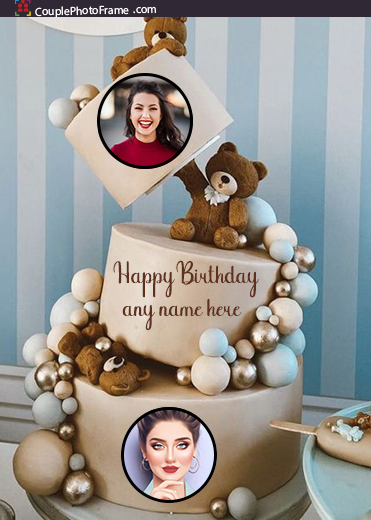 cute-teddy-bear-birthday-wishes-cake-with-double-photo-edit